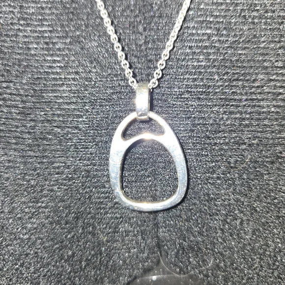 James Avery Silver Oval Pendant Necklace - Picture 2 of 6